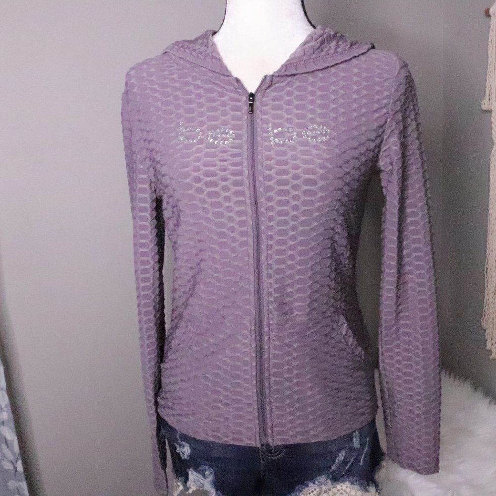 Bebe | Textured Long Sleeve Zip Up‎ - Picture 3 of 7